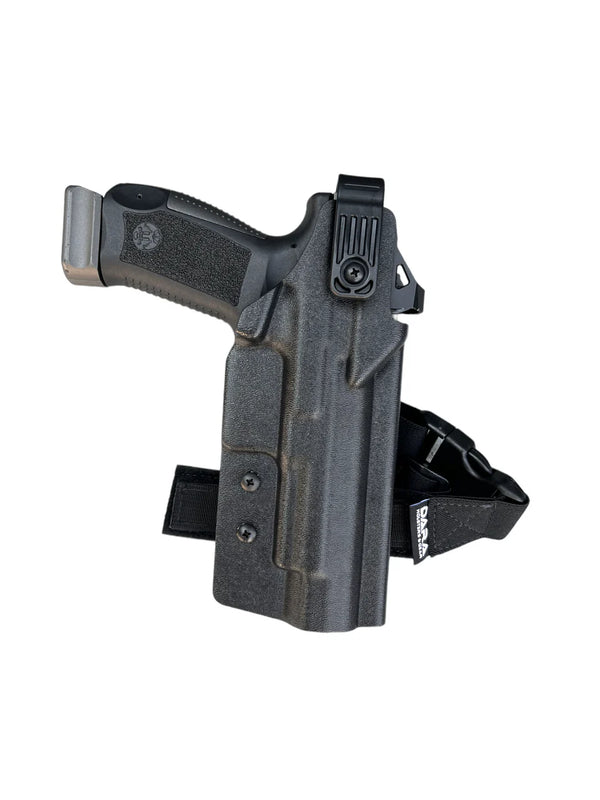 Custom Level 2 Duty Holster (With leg strap) - Dara Holsters (Black)