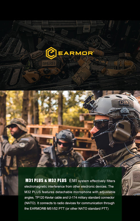 M31 PLUS Electronic Hearing Protection - Earmor