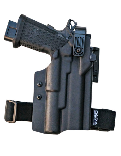 Level 2 Duty Holster - Light Bearing (with Leg Strap) - Dara Holsters